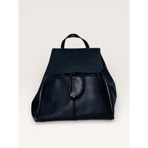 ZARA Black Faux Leather Drawstring Backpack